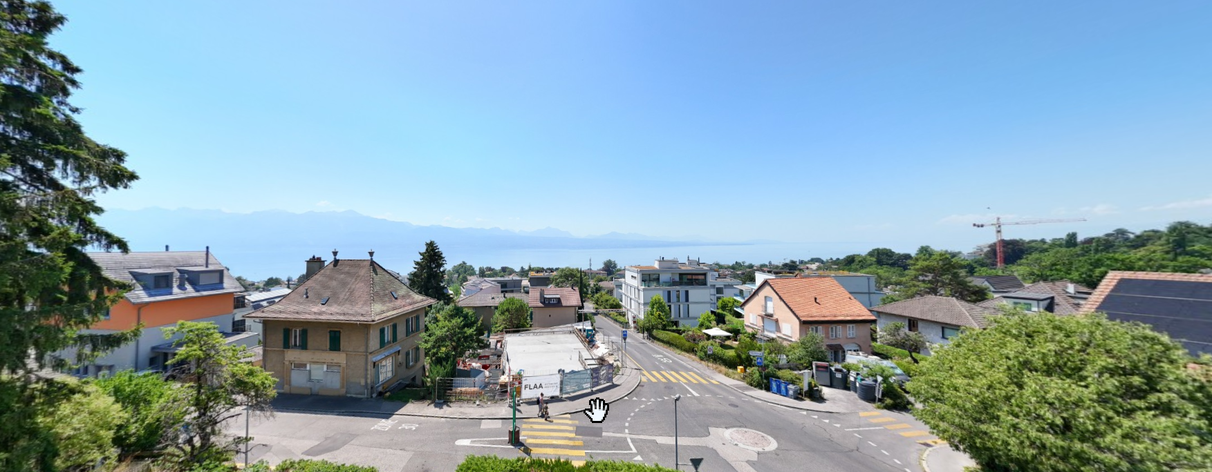 Vue de l’existant depuis le niveau de l’attique à Pully
